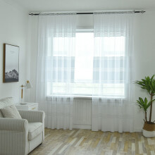 Pedty sheer curtain panel for living room leaves voile