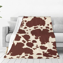 Brown milk cow print throw blanket super soft 50x60 inches