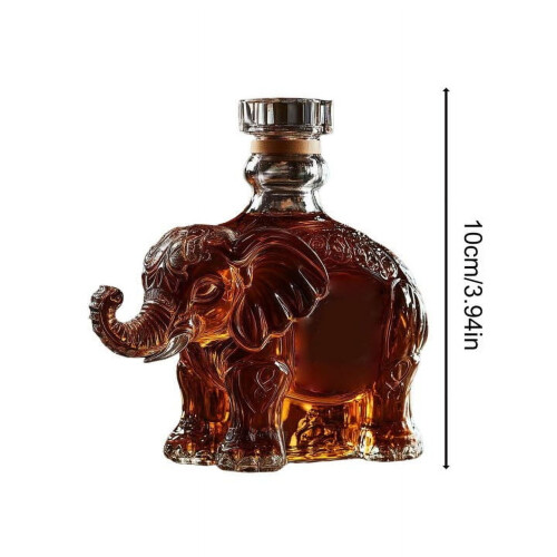 Bouteille de whisky en forme d'éléphant avec gravure, 1 pièce 2