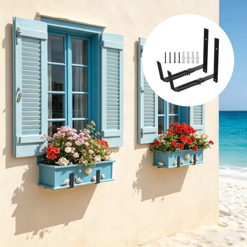 2 Pieces Reinforced L Design Customizable Window Hanging Pot 1