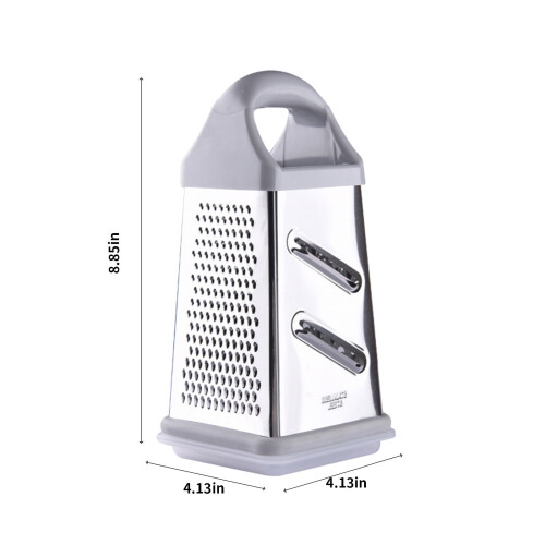 Râpe à boîte 4 en 1 en acier inoxydable gris 2