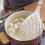 Plastic strainer scoop for pasta draining, white and orange 4