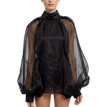 Fashionable Wedding Shawl Elegant Cover Up Transparent-Black