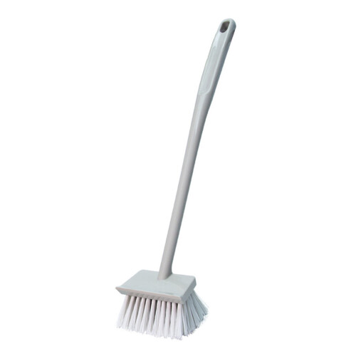 Escova de limpeza de plástico cinza com cabo de 43 cm (16,9 polegadas) de comprimento. 1