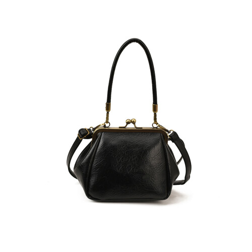 Commute Friendly Evening Bag PU Leather Retro Finish-Black
