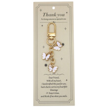 Butterfly Keychain Bag Chain Fashion Bag Charm Convenient-White