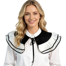 Tie Decorative Neckline Embellishment Multi Tiered Ruffle Trim