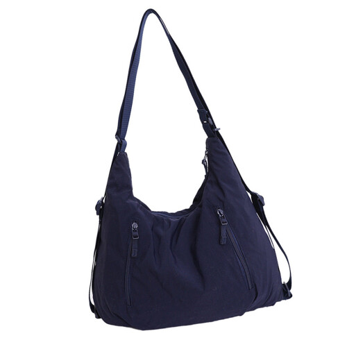 Commuters Friendly Nylon Crossbody Bag Roomy Interior-Blue