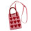 Adjustable Crossbody Bag with Love Knit Pattern Large-Red 1