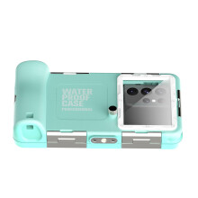 Waterdichte 15M diepteduiken telefoonhoes onderwater-blauw wit