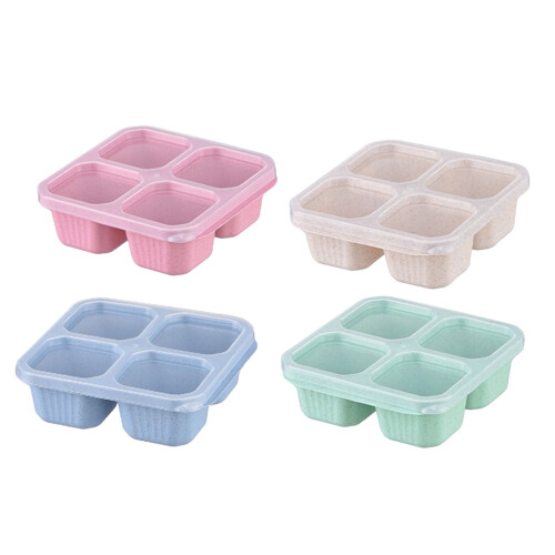 Boîte à goûter Bento à 4 compartiments, lot de 4 1