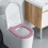 Housse de siège de toilette tricotée avec poignée – Extensible, 4