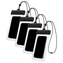 Lot de 4 pochettes transparentes et étanches pour-Noir