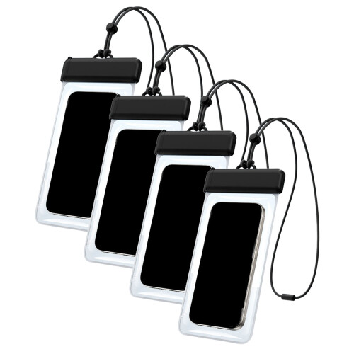Lot de 4 pochettes transparentes et étanches pour-Noir