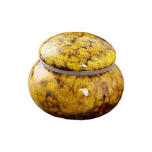 Ceramic Pet Urn Ashes Holder With Classical Design-Yellow