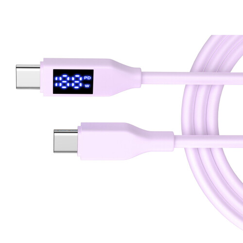 Soft Flexible Silicone USB C Cord 480Mbps Transmission-lavender