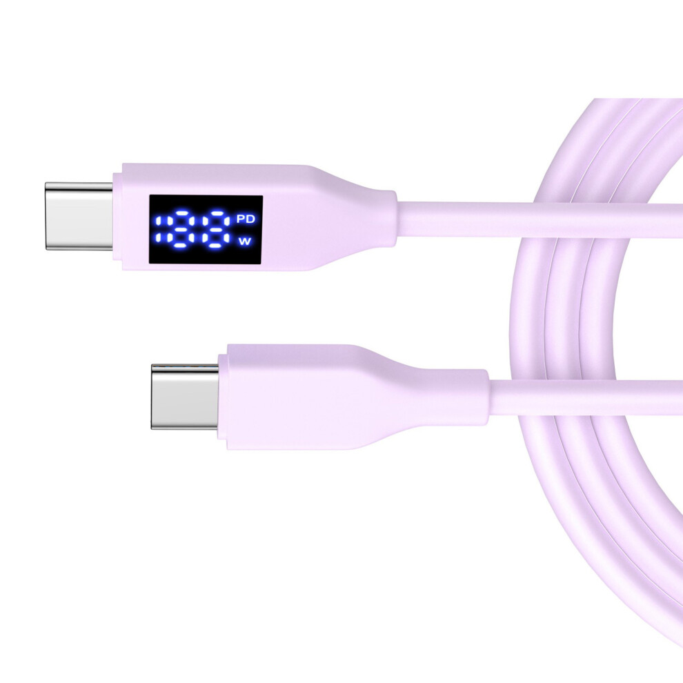 Soft Flexible Silicone Usb C Cord 480Mbps Transmission- Lavender 7751001512001