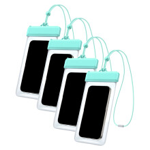 Bulk Pack of 4 Transparent Waterproof Phone Protectors-Green