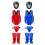 Practical Helmet Chest Guard for-Red five piece set M 2