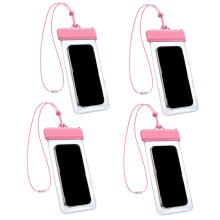 Set van 4 goed zichtbare waterdichte telefoonhoesjes,-Roze