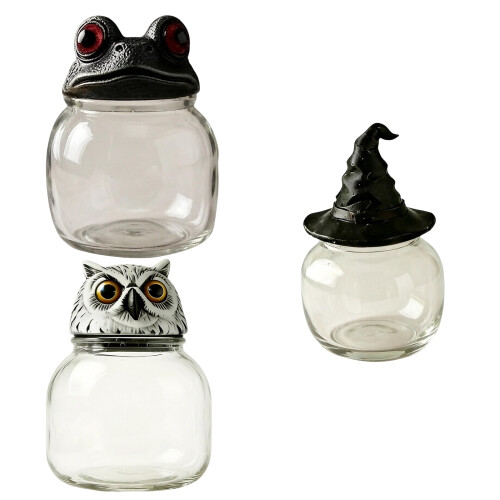 Witch Frogs Apothecary Spice Jars 3Pieces Set Retro Unique