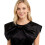 Satins Bows Tie Collar Elegant Dress Accessory Detachable-Black 1