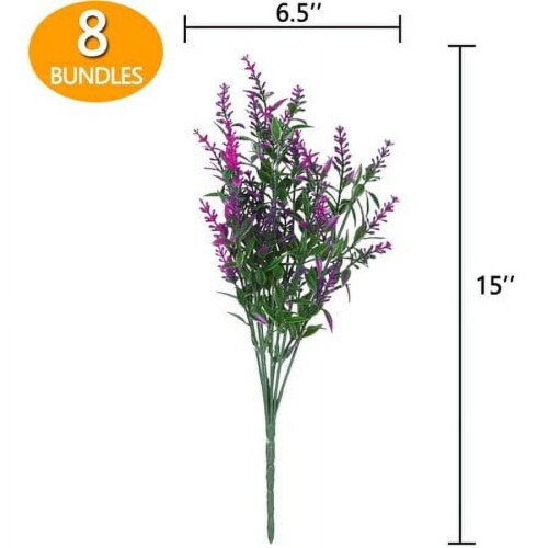 Mesterséges levendula cserjék UV-álló 8 csomag 2