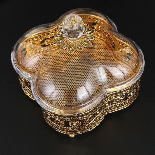 Cookie Jar Decorative Metal and Acrylic Jar with Lid 1