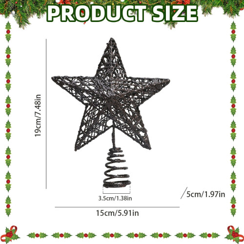 Black Iron Tree Top Star Ornament 1 Pack 2