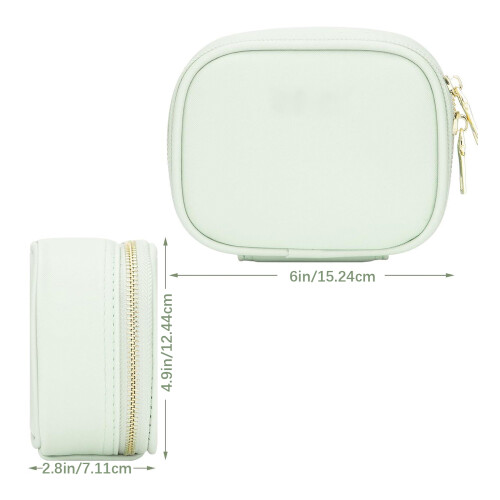 Small Cosmetic Bag Portable Makeup Pouches Mini Makeup-Green 2