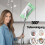 Floor wiper with pressure clamp system, mop with push-button cloth change, including 10 reusable microfiber cloths 4