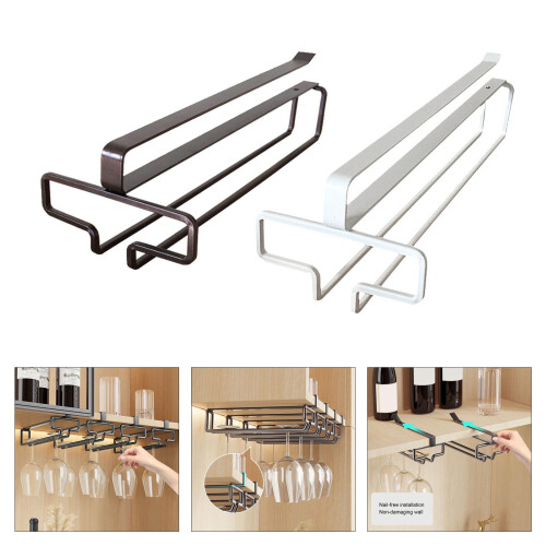 Portabicchiere da vino sottopensile – Acciaio inox, 28 cm 1