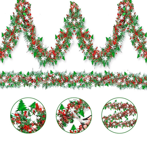 Enfeite de Natal com listras peludas, 300 cm, multicolorido 1