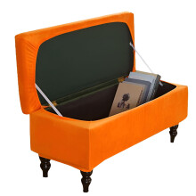 Ottoman cover silver fox velvet rectangle 1 piece