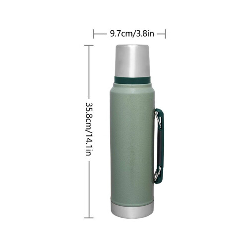 Φιάλη κενού από ανοξείδωτο ατσάλι 1400ml με κύπελλο και λαβή 2