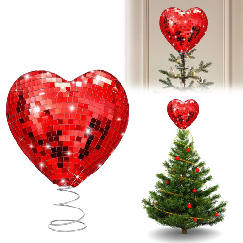 Sparkling Heart Tree Topper Valentine's Day Small Tree