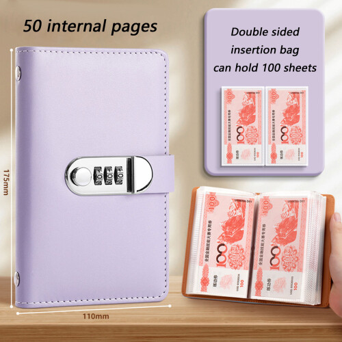 Money Organiser Notebook with Password Lock 100 Clear-blue 2