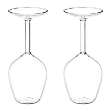 Verres à vin renversés à pied long (2 pièces)