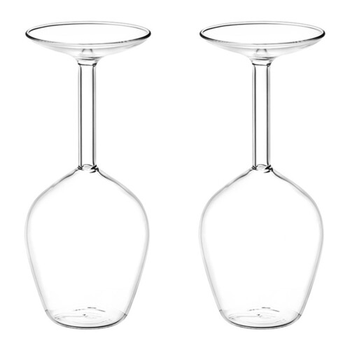 Verres à vin renversés à pied long (2 pièces)