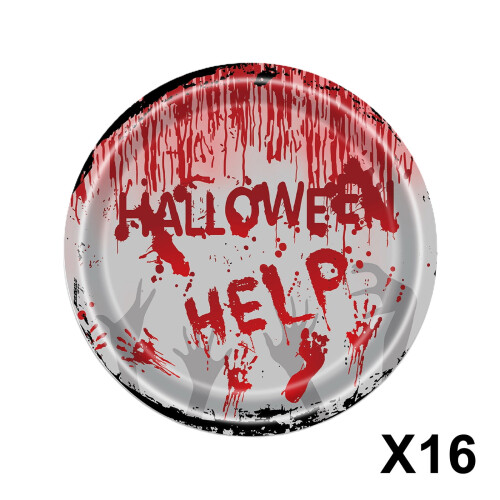 Halloween party tableware set zombie hand prints 12 pcs