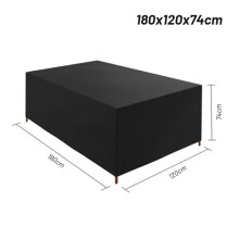 Capa resistente e impermeável para mesa de pátio em rattan.