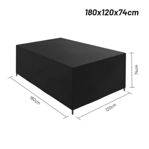 Capa resistente e impermeável para mesa de pátio em rattan.