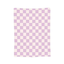 Light Lilac & Pink Checkered Flannel Throw Blanket