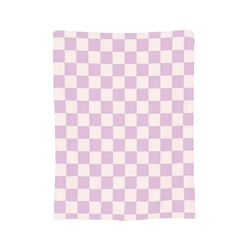 Light Lilac & Pink Checkered Flannel Throw Blanket