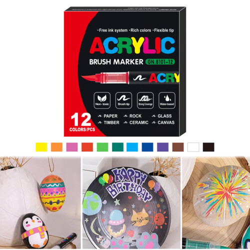 Acrylfarben-Stifte-Set – Weiche Pinselspitze, 36 Farben 1