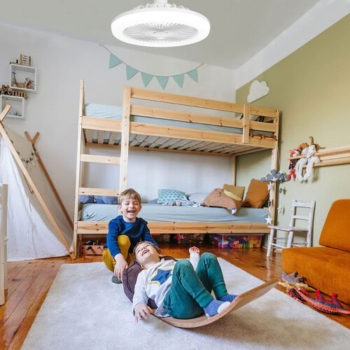 Ventilateur de plafond LED avec lumière et télécommande, 3 vitesses, 2
