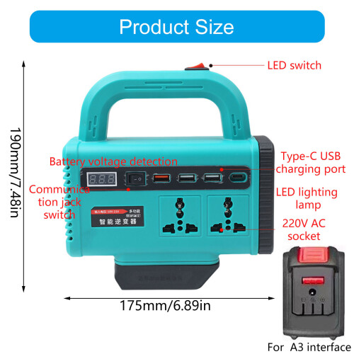 DC18V-21V zu AC180V-220V 120W Wechselrichter 2