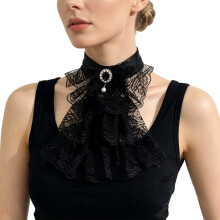 Victorian Era Style Lace Collar Fashion Accessory Costume-Black