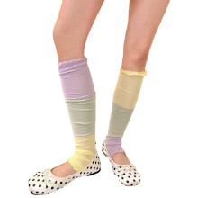 Chaussettes hautes respirantes en mélange de coton- jaune vert P