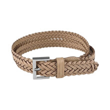 Hot Girl Waistchain Woven PU Chain Simple-Apricot gold buckle